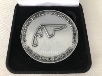 Genuine Mercedes Benz Commemorative F1 Medal from 2015 Abu Dhabi GP (572 of 1650) - Image 2