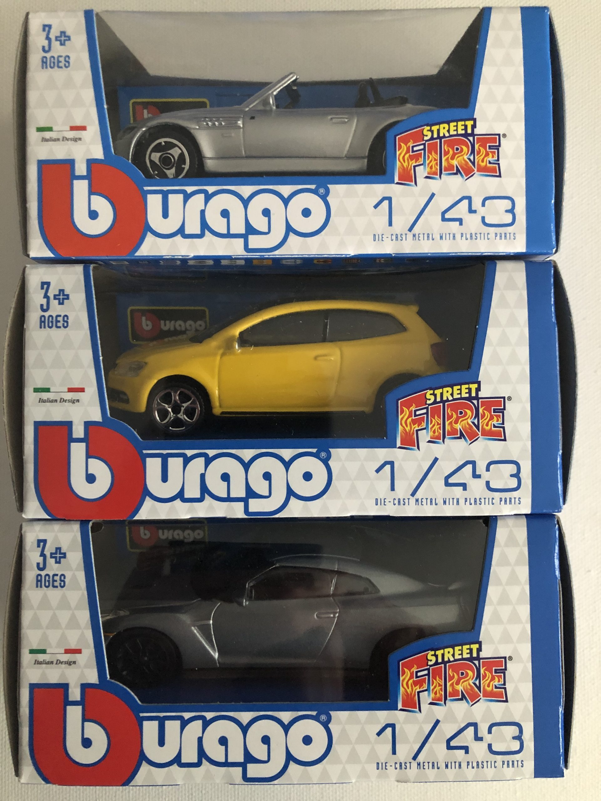 3 Car Set Of Bburago 1/43 Scale Road Cars | CLASSICTRAX.CO.UK