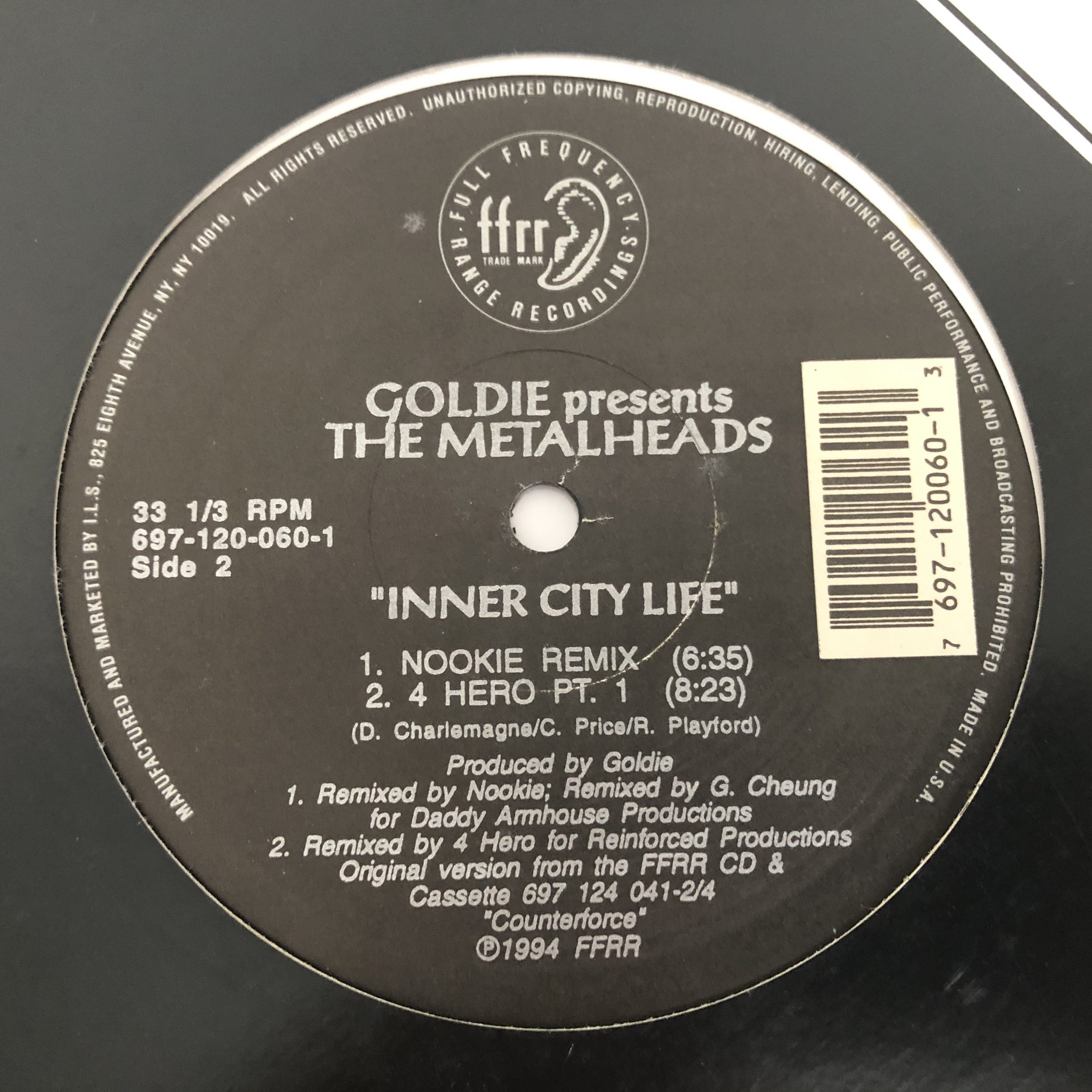 Goldie Featuring Metalheads - Inner City Life (12