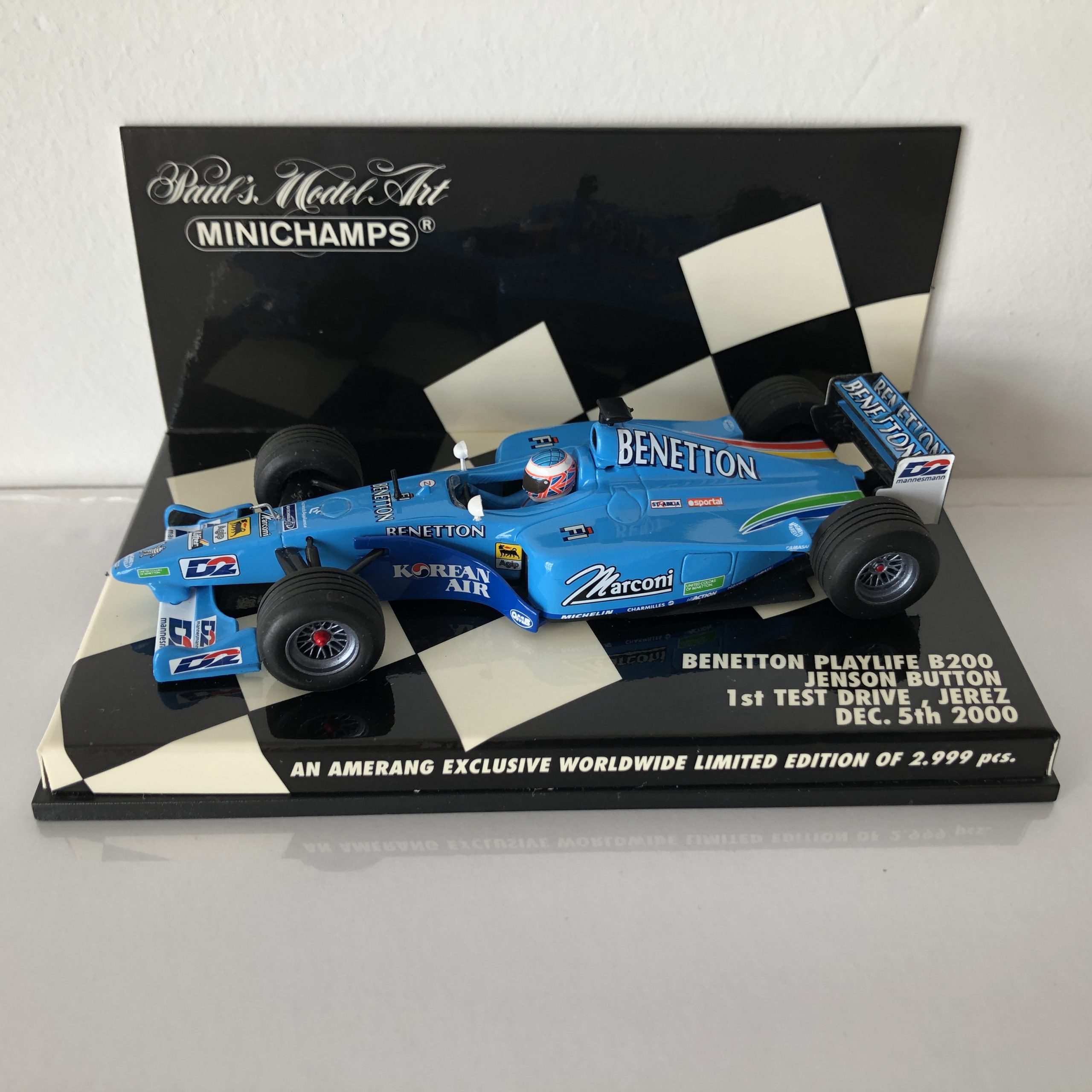 2000 Jenson Button - Benetton Playlife B200 - Minichamps 1:43 Scale ...