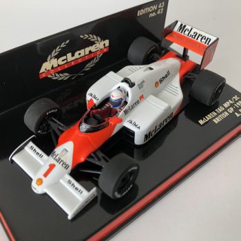 1986 Alain Prost McLaren Tag MP4/2C - Minichamps - 1:43 Scale Diecast Model (British GP)