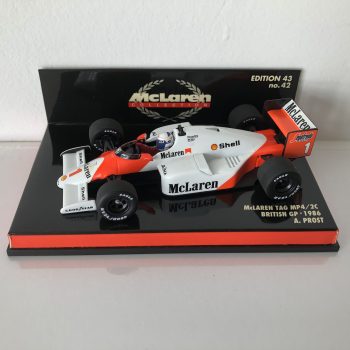 1986 Alain Prost McLaren Tag MP4/2C - Minichamps - 1:43 Scale Diecast Model (British GP) - Image 2